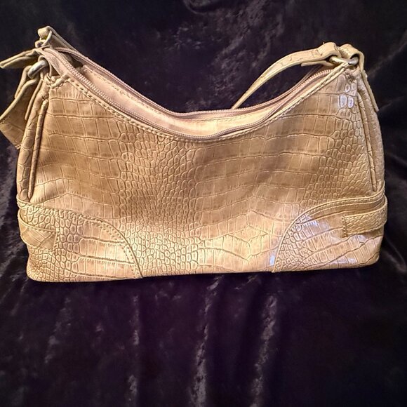 Nine West Gold Structured Purse with Texture and Buckle Accents - Picture 2 of 5